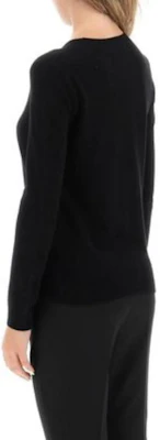 (W) Max Mara 超大码刺绣标志黑色长袖毛衣 2313662133600-017 Shop (W) Max Mara 超大码刺绣标志黑色长袖毛衣 2313662133600-017