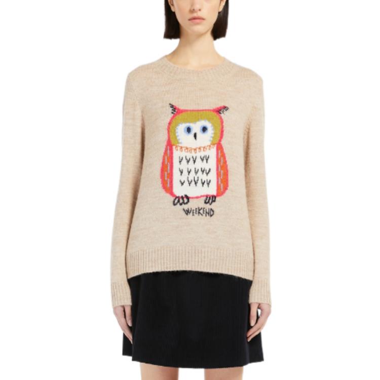 (Women) 'S Max Mara MaxMara  Owl Jacquard Knit Sweater Brown. 5366132906004-GALLO 圖 3
