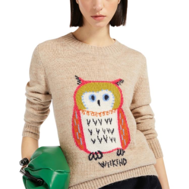(Women) 'S Max Mara MaxMara  Owl Jacquard Knit Sweater Brown. 5366132906004-GALLO 圖 5