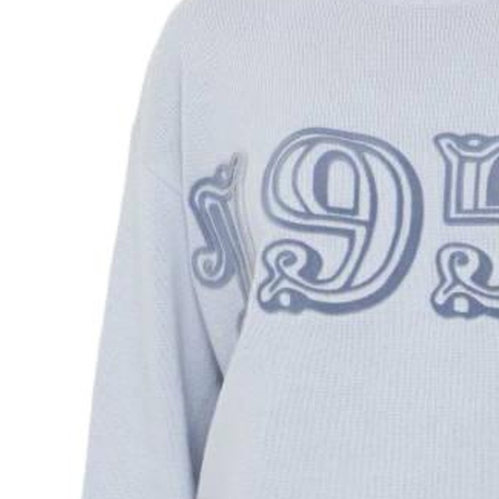 Sizing (W) Suéter Cuello Redondo de Punto Acanalado Estampado ''S Max Mara Azul Claro. 2313660733600-019