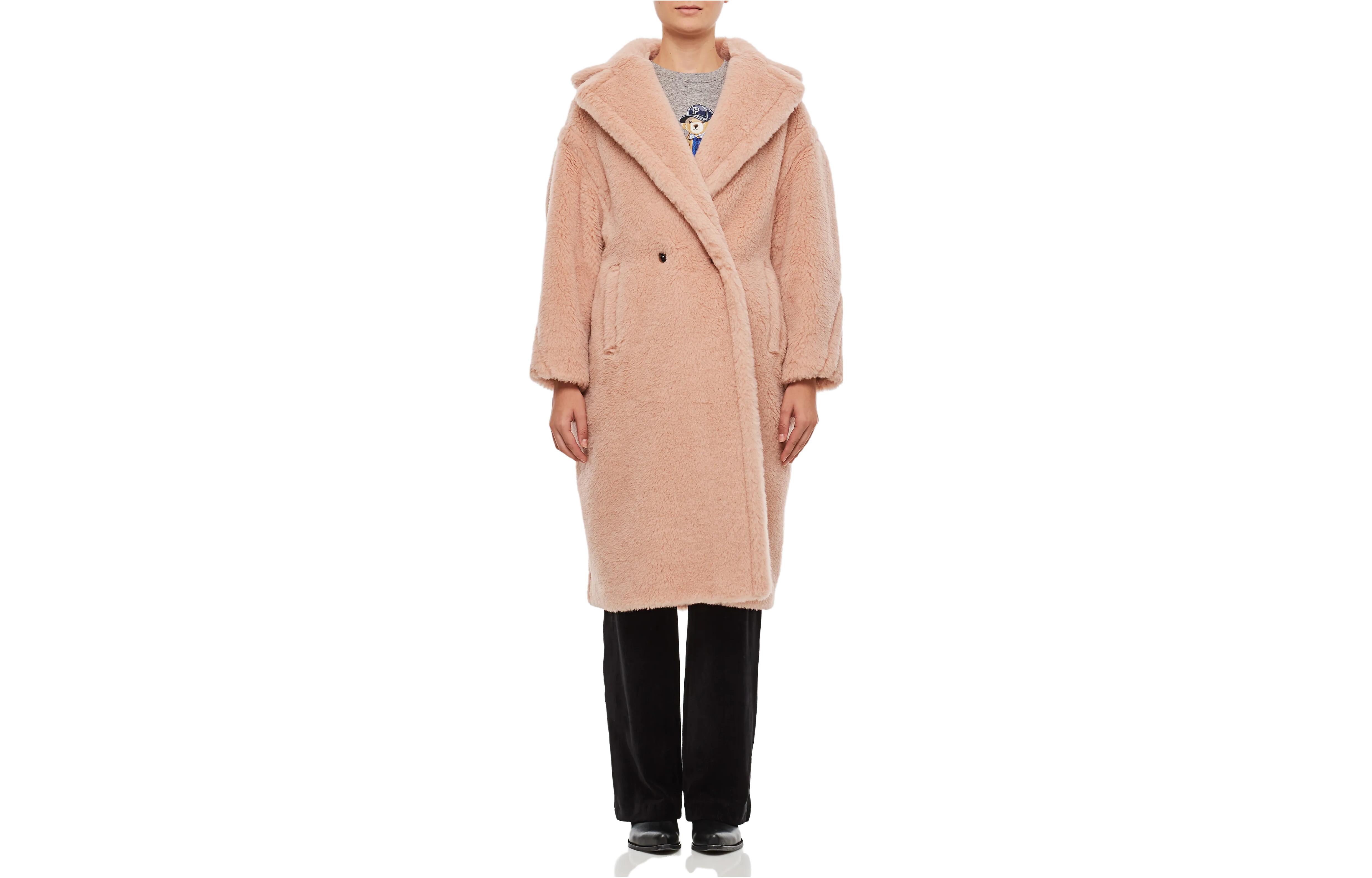 (Women) 'S Max Mara MaxMara  Pink Double-Breasted Long Sleeve Oversized Coat. 2310160133600-003