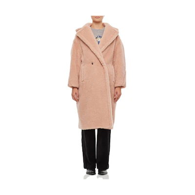 (Women) 'S Max Mara MaxMara Pink Double-Breasted Long Sleeve Oversized Coat. 2310160133600-003
