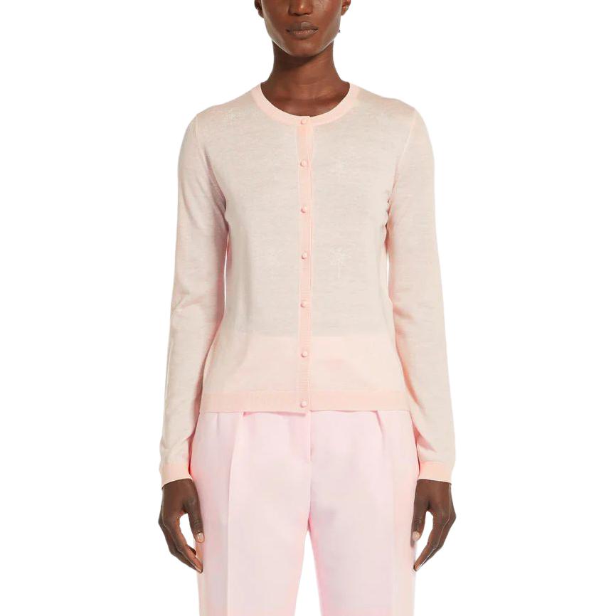 (Women) 'S Max Mara MaxMara  Pink Knit Cardigan with Ballet Print, Button-Up & Round Neck. 2416341031600-003 圖 3