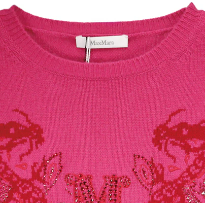 (W) ''S Max Mara MaxMara Pink Sweater Pola Huruf Lengan Panjang Loose Fit Crewneck 241136108160-018 Shop (W) ''S Max Mara MaxMara Pink Sweater Pola Huruf Lengan Panjang Loose Fit Crewneck 241136108160-018