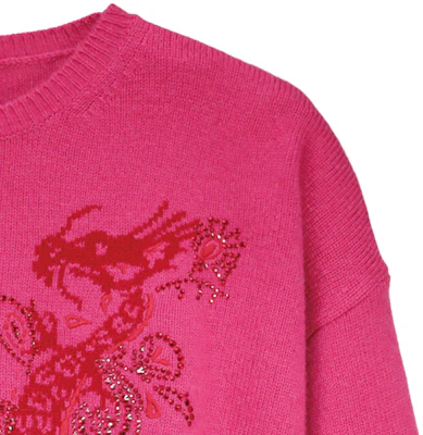 (W) ''S Max Mara MaxMara Pink Sweater Pola Huruf Lengan Panjang Loose Fit Crewneck 241136108160-018 Purchase (W) ''S Max Mara MaxMara Pink Sweater Pola Huruf Lengan Panjang Loose Fit Crewneck 241136108160-018