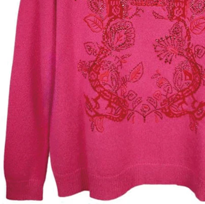 (W) ''S Max Mara MaxMara Pink Sweater Pola Huruf Lengan Panjang Loose Fit Crewneck 241136108160-018 Sizing (W) ''S Max Mara MaxMara Pink Sweater Pola Huruf Lengan Panjang Loose Fit Crewneck 241136108160-018