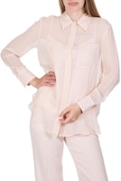 (Women) 'S Max Mara MaxMara Pink Long Sleeve Button-Up Shirt with Pointed Collar 6266013906-014 (Women) 'S Max Mara MaxMara Pink Long Sleeve Button-Up Shirt with Pointed Collar 6266013906-014