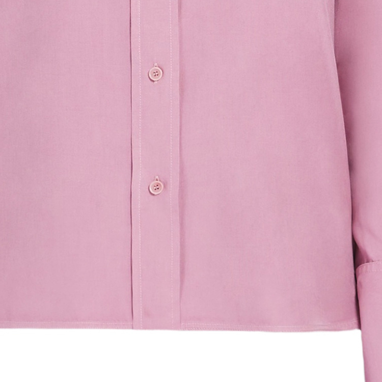 Sizing (Women) 'S Max Mara MaxMara  Pink Solid Button-Up Relaxed Long Sleeve Shirt 1111144306-005