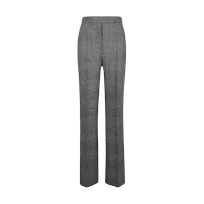 (Women) 'S Max Mara MaxMara Plaid Slim Fit Flare Pants - Gray 2311361133600-002