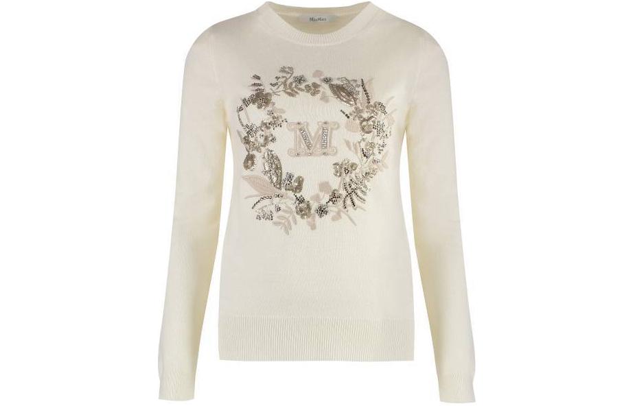 (Women) 'S Max Mara MaxMara  Printed Crewneck Long-Sleeve Sweater Off-White 2411361091600-022 圖 2