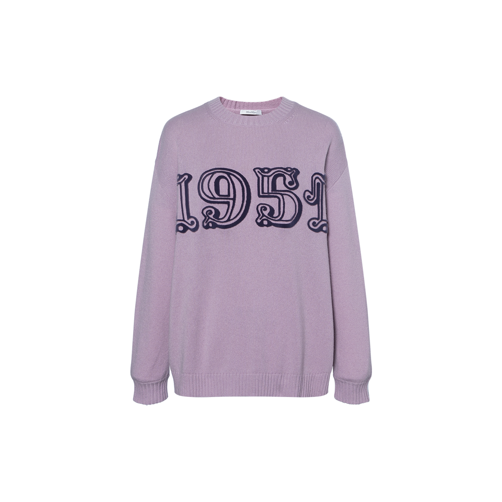 (Women) 'S Max Mara MaxMara  Purple Loose-Fit Knit Sweater with Numeric Design. 2313660733600-016