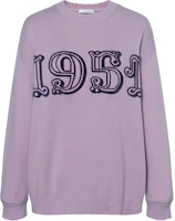 (Women) 'S Max Mara MaxMara Purple Loose-Fit Knit Sweater with Numeric Design. 2313660733600-016 (Women) 'S Max Mara MaxMara Purple Loose-Fit Knit Sweater with Numeric Design. 2313660733600-016