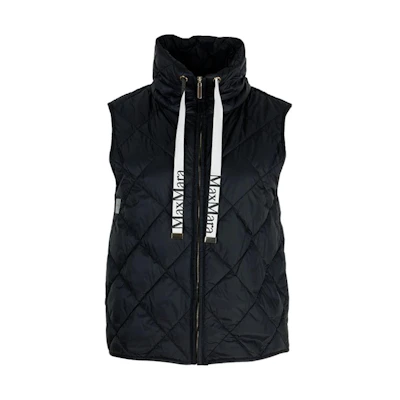 (Women) 'S Max Mara MaxMara Quilted Sleeveless Down Jacket with Drawstring Collar Blue 9296032606-002