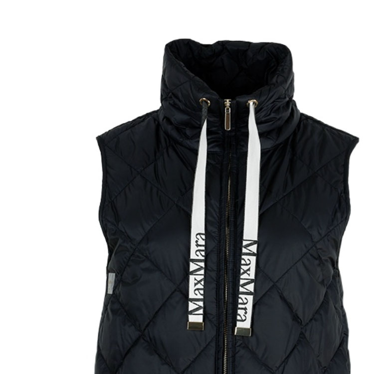 Purchase (W) ''S Max Mara マックスマーラ キルティングダウンベスト ドローストリング襟 ブルー 9296032606-002