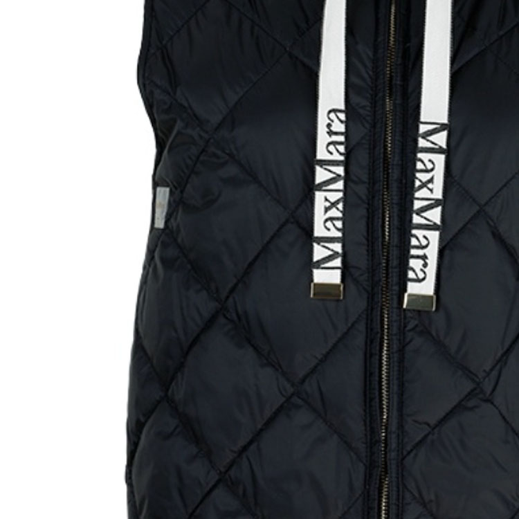 Details for (W) ''S Max Mara マックスマーラ キルティングダウンベスト ドローストリング襟 ブルー 9296032606-002