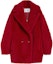 Order (W) ''Kot Pendek Merah Double-Breasted ''S Max Mara dengan Notched Lapel.'' 1081034106012-FRAIS