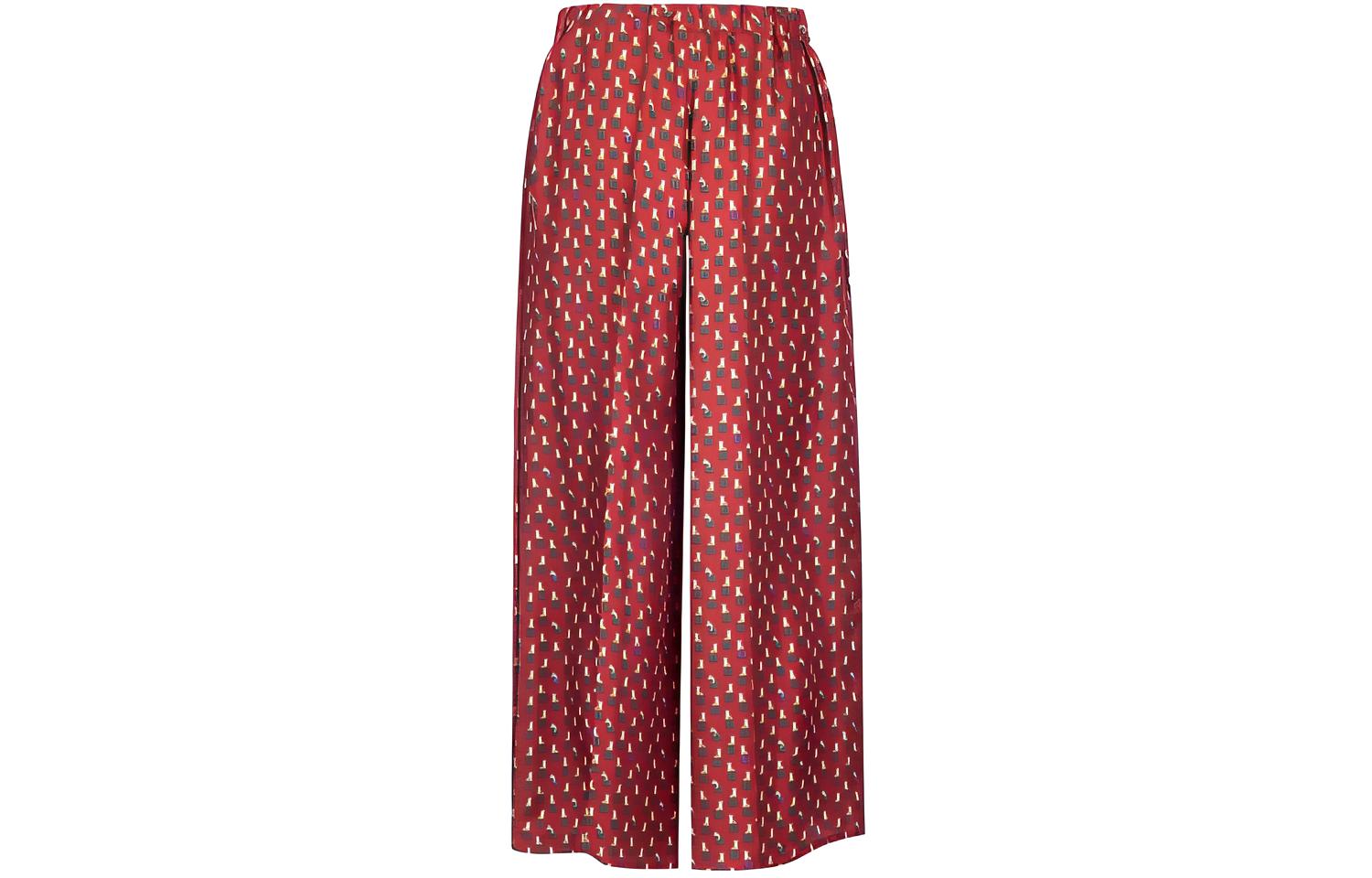 (Women) 'S Max Mara MaxMara  Red Loose-Fit Contrast Print Casual Pants 11311121600-065005