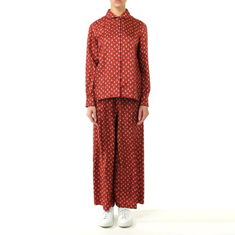 Lookbook (W) Pantalones Casuales Rojos Sueltos con Estampado Contraste ''S Max Mara MaxMara 11311121600-065005