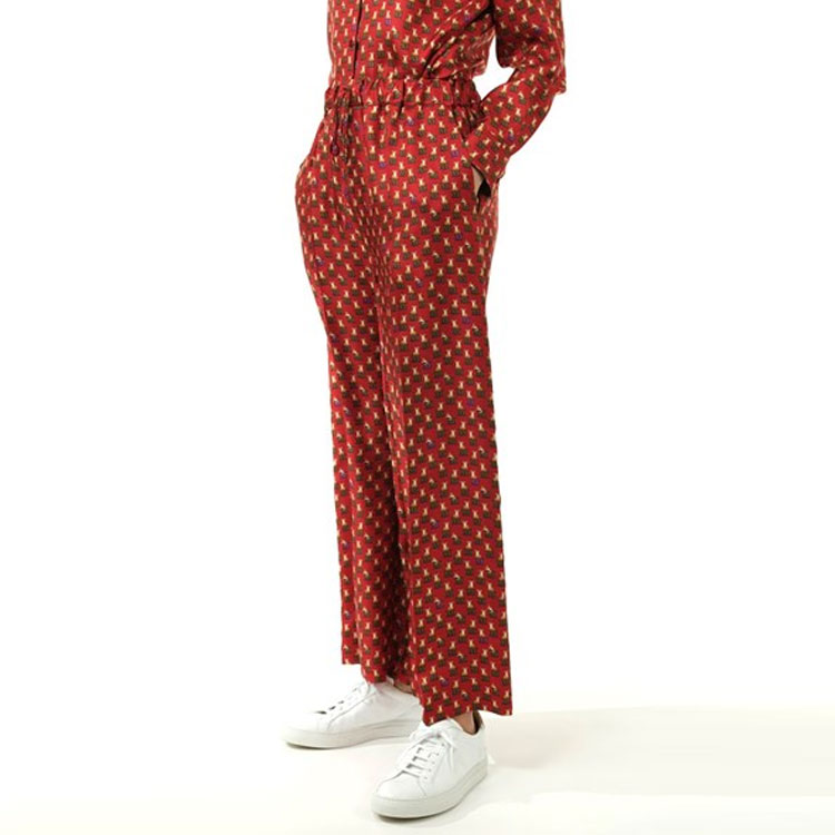 Purchase (W) Pantalones Casuales Rojos Sueltos con Estampado Contraste ''S Max Mara MaxMara 11311121600-065005