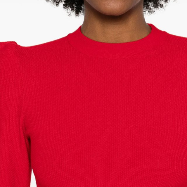 (Women) 'S Max Mara MaxMara  Red Ruffled Crewneck Long Sleeve Knit Sweater. 2421366071600 圖 6