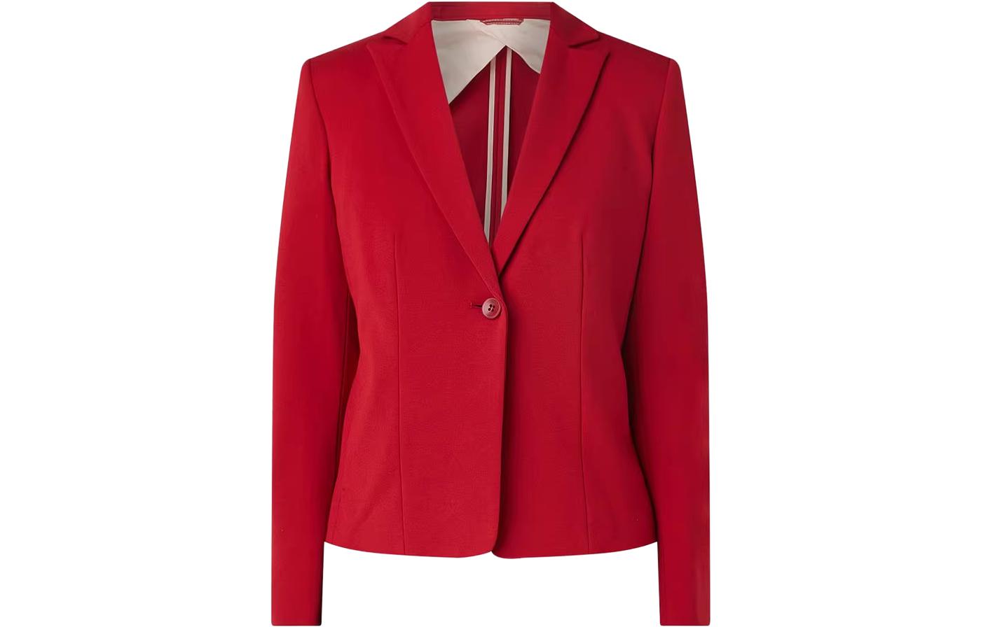 (Women) 'S Max Mara MaxMara  Red Single-Button Blazer Jacket with Notched Lapel. MIRNA002