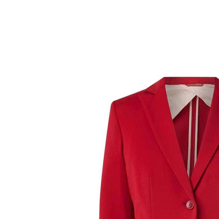 Lookbook (Women) 'S Max Mara MaxMara  Red Single-Button Blazer Jacket with Notched Lapel. MIRNA002