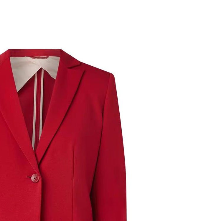 Shop (Women) 'S Max Mara MaxMara  Red Single-Button Blazer Jacket with Notched Lapel. MIRNA002