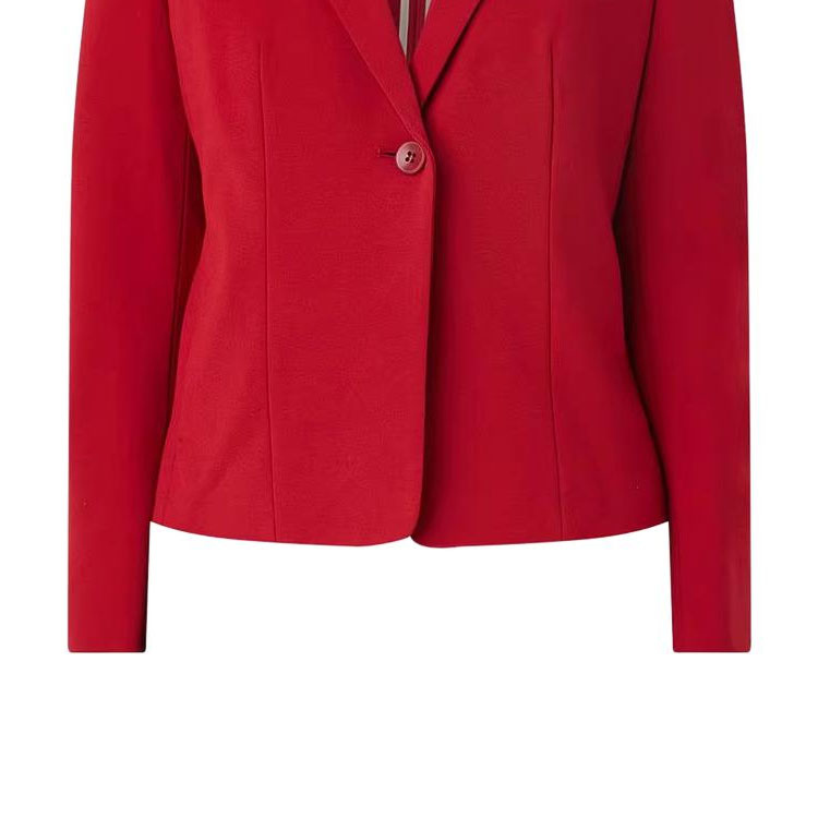 Sizing (Women) 'S Max Mara MaxMara  Red Single-Button Blazer Jacket with Notched Lapel. MIRNA002
