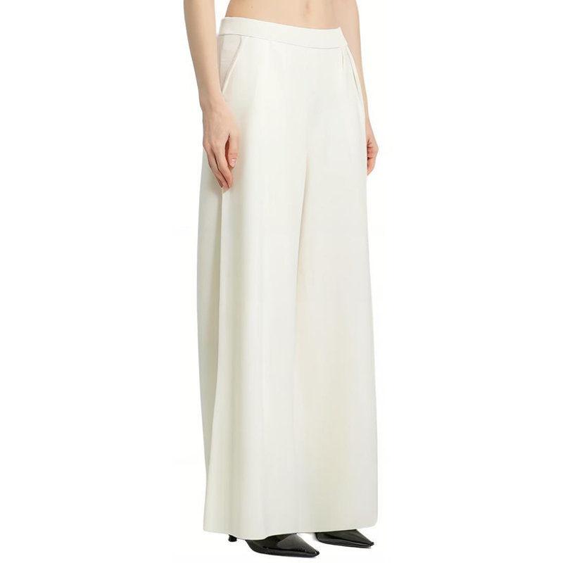 (Women) 'S Max Mara MaxMara  Relaxed Fit Low Waist Straight-Leg Trousers - White 2411331011600-001
