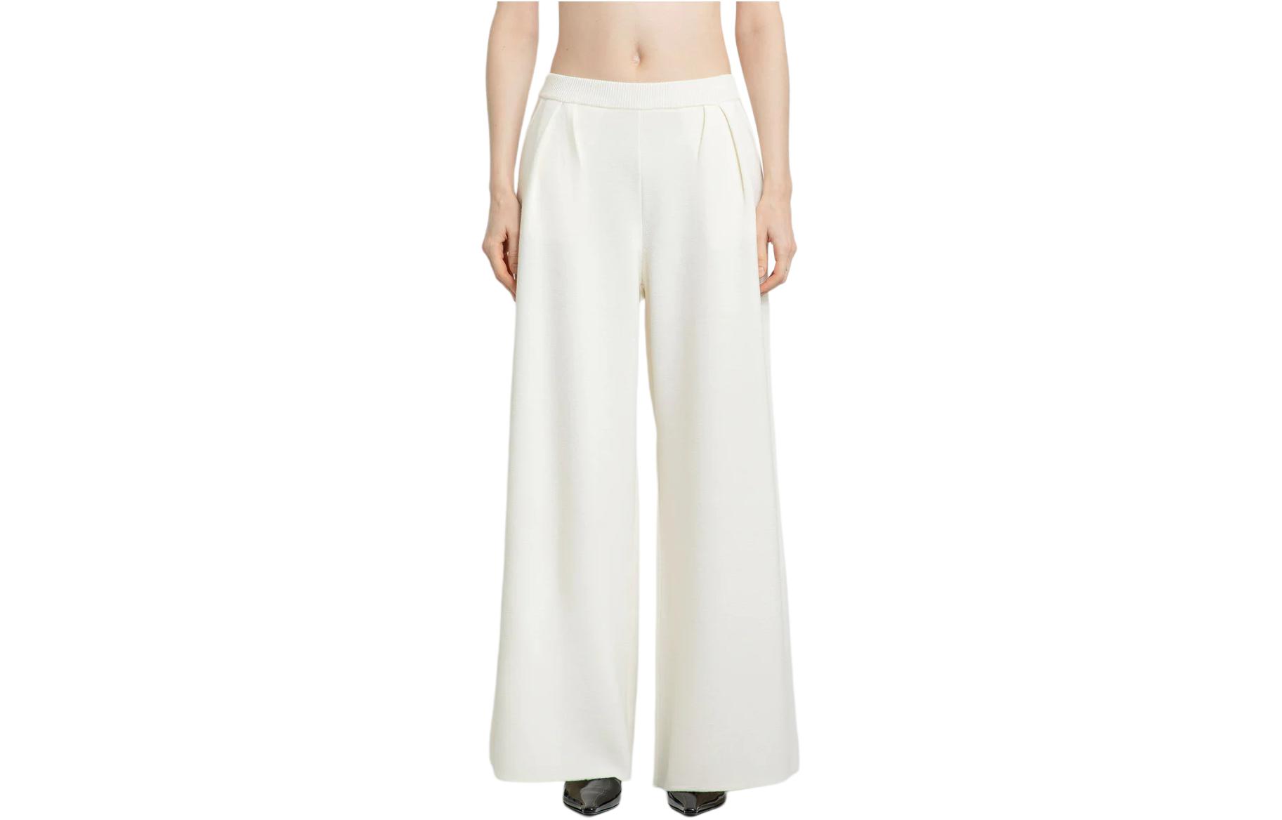 Order (W) Celana Panjang Max Mara Low Waist Straight-Leg Santai - Putih 2411331011600-001