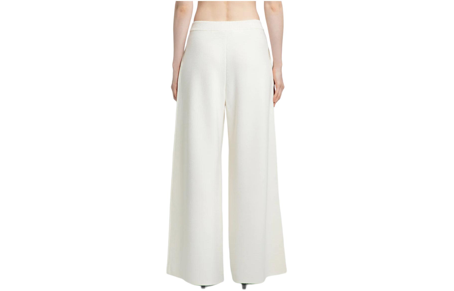 Lookbook (W) Celana Panjang Max Mara Low Waist Straight-Leg Santai - Putih 2411331011600-001