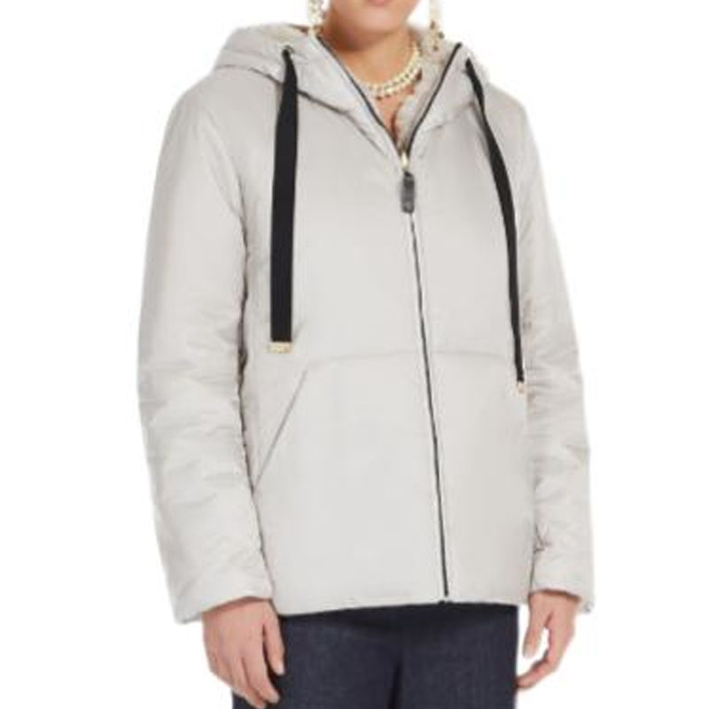 (Women) 'S Max Mara MaxMara  Reversible Solid Color Zip-Up Hoodie Jacket Light Grey 9486014406079-FLINN 圖 5