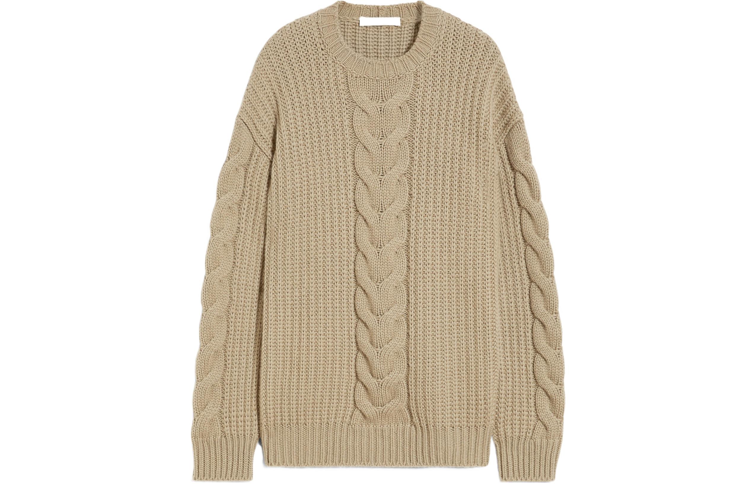 Order (Women) 'S Max Mara MaxMara  Ribbed Knit Crewneck Sweater in Khaki. 1361214306-005