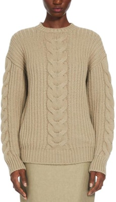 (Women) 'S Max Mara MaxMara Ribbed Knit Crewneck Sweater in Khaki. 1361214306-005 Shop (Women) 'S Max Mara MaxMara Ribbed Knit Crewneck Sweater in Khaki. 1361214306-005