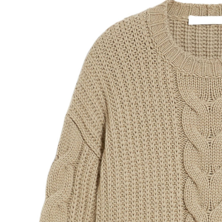 Sizing (Women) 'S Max Mara MaxMara  Ribbed Knit Crewneck Sweater in Khaki. 1361214306-005