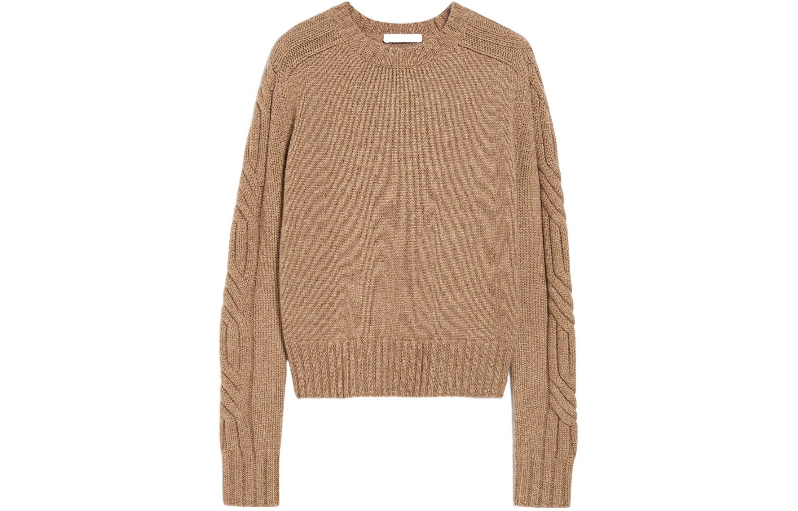 (Women) 'S Max Mara MaxMara  Sand Cashmere Crewneck Long-Sleeve Sweater 1361154106-003 圖 2