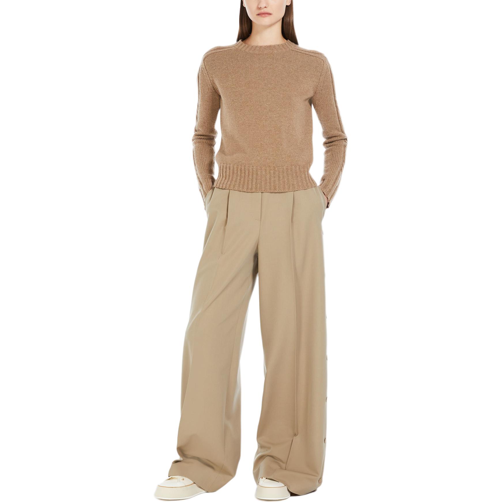 (Women) 'S Max Mara MaxMara  Sand Cashmere Crewneck Long-Sleeve Sweater 1361154106-003 圖 3