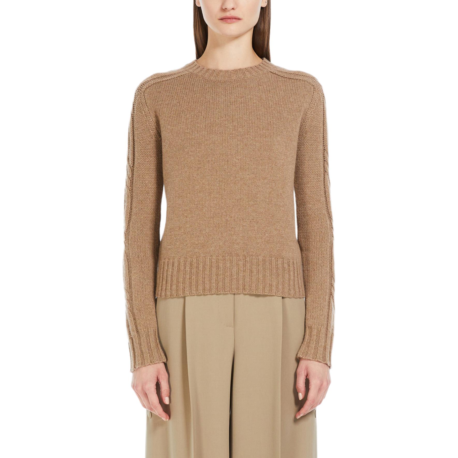 (Women) 'S Max Mara MaxMara  Sand Cashmere Crewneck Long-Sleeve Sweater 1361154106-003 圖 4
