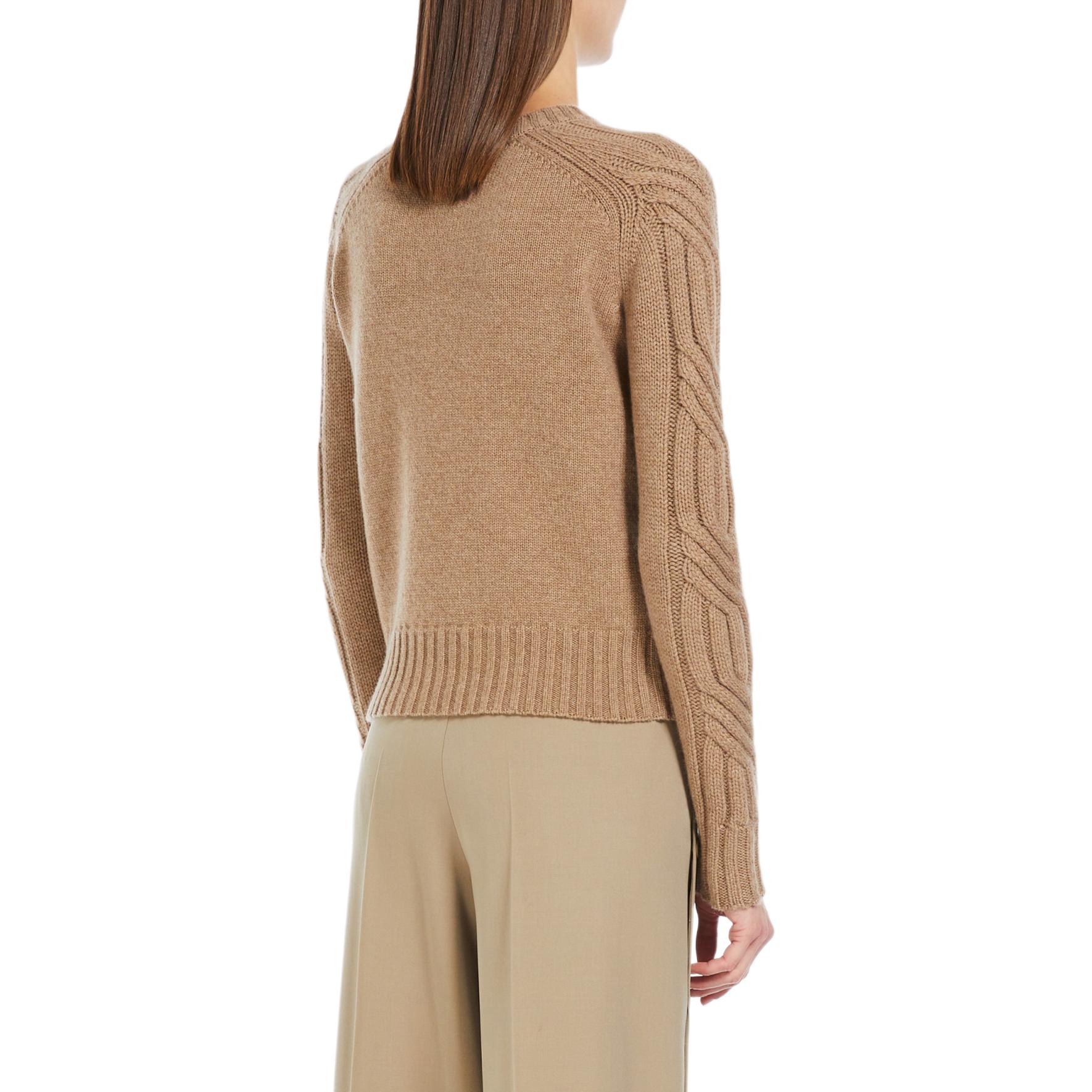 (Women) 'S Max Mara MaxMara  Sand Cashmere Crewneck Long-Sleeve Sweater 1361154106-003 圖 5