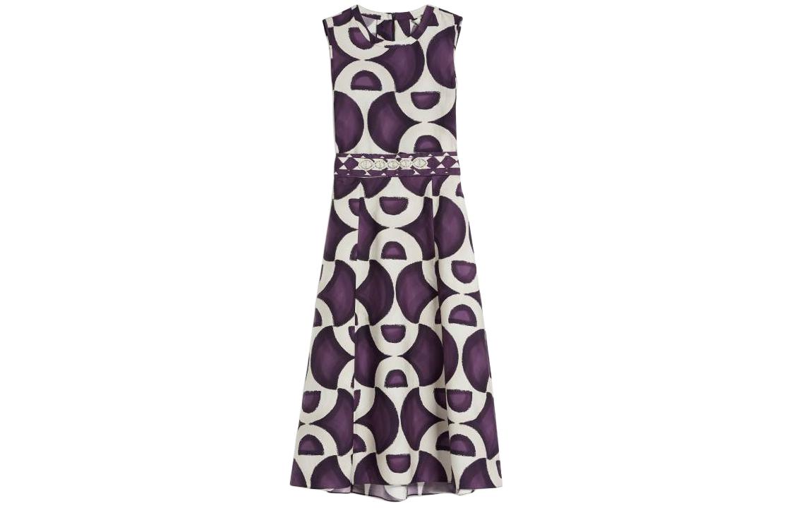 (Women) 'S Max Mara MaxMara  Short Slim-Fit Round Neck Sleeveless Purple Dress 922619380600-001