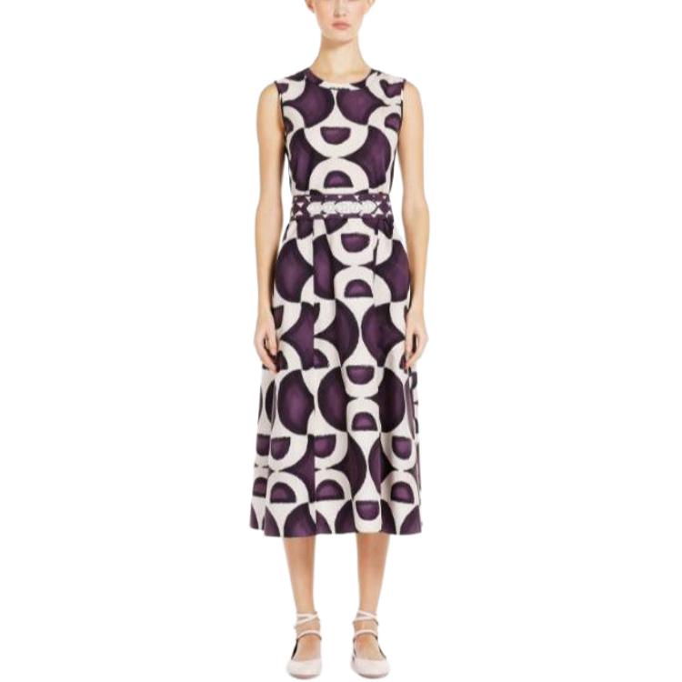 Lookbook (Women) 'S Max Mara MaxMara  Short Slim-Fit Round Neck Sleeveless Purple Dress 922619380600-001