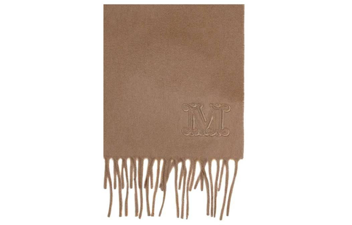 Order (Women) 'S Max Mara MaxMara  Simple Comfortable Fringe Knit Scarf Light Brown 2345413136600068