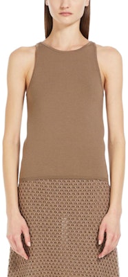 (Women) 'S Max Mara MaxMara Sleeveless Crew Neck Brown T-Shirt 1361074106003 - ALFEO Shop (Women) 'S Max Mara MaxMara Sleeveless Crew Neck Brown T-Shirt 1361074106003 - ALFEO