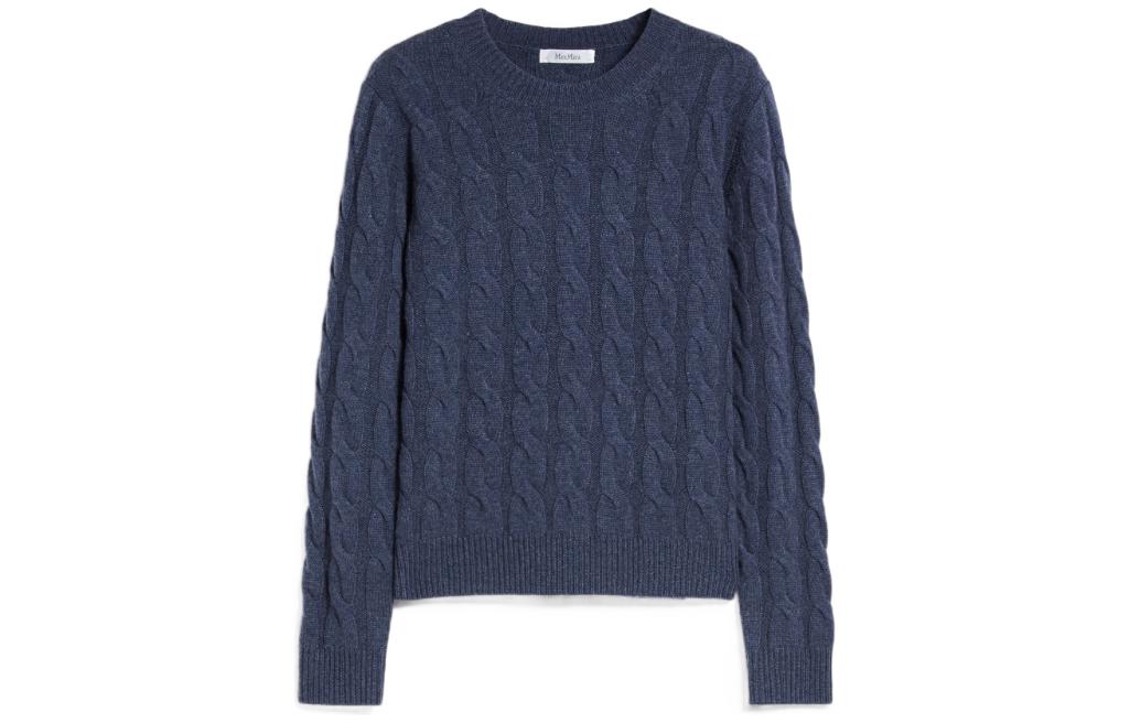 Order (W) ''S 맥스마라 슬림핏 라운드넥 긴팔 니트 스웨터 - 블루 1366052906008-EDIPO