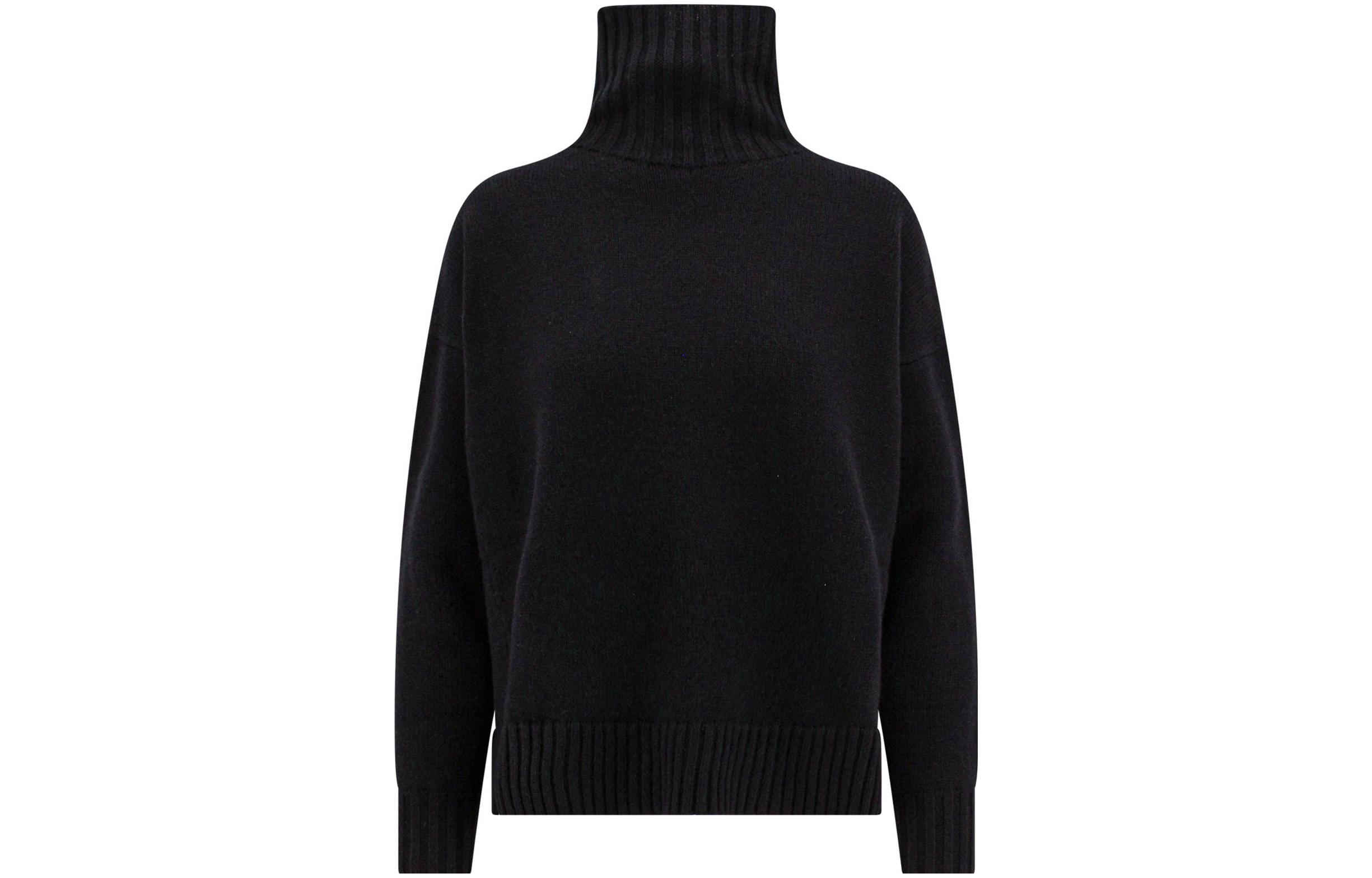 (Women) 'S Max Mara MaxMara  Solid Black Turtleneck Knitted Sweater Long Sleeve 2313661233600-004