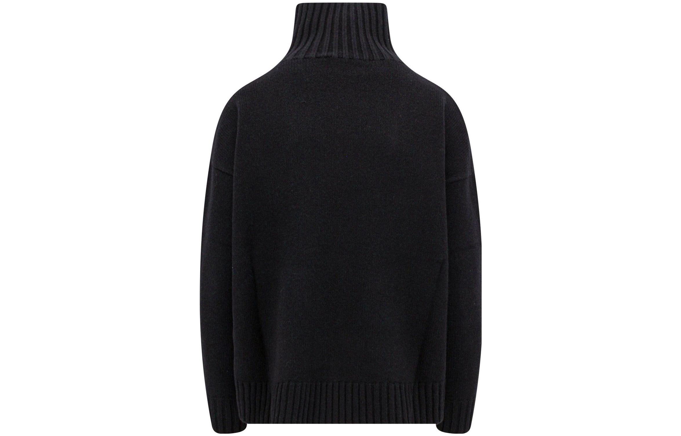 Lookbook (Women) 'S Max Mara MaxMara  Solid Black Turtleneck Knitted Sweater Long Sleeve 2313661233600-004