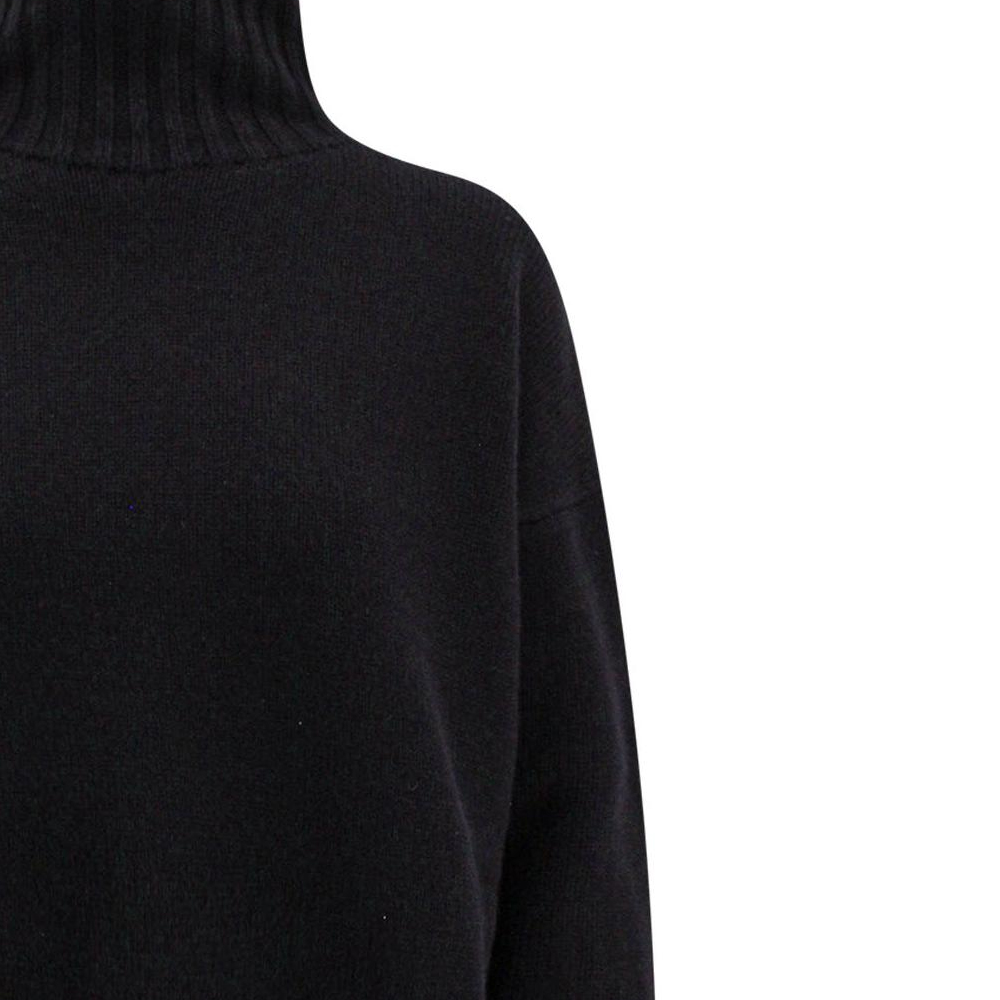 Sizing (Women) 'S Max Mara MaxMara  Solid Black Turtleneck Knitted Sweater Long Sleeve 2313661233600-004