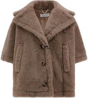 (Women) 'S Max Mara MaxMara Solid Brown Buttoned Casual Cape Cloak 4731144106-025 (Women) 'S Max Mara MaxMara Solid Brown Buttoned Casual Cape Cloak 4731144106-025