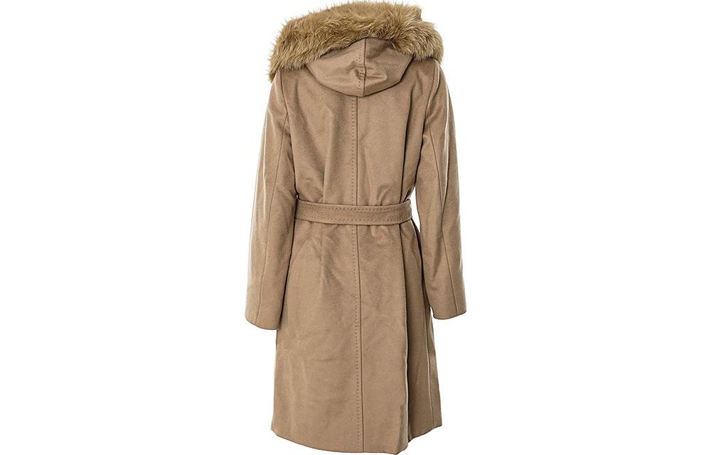 (Women) 'S Max Mara MaxMara  Solid Brown Long Wool Coat with Belt MANGO-60162813-006 圖 3