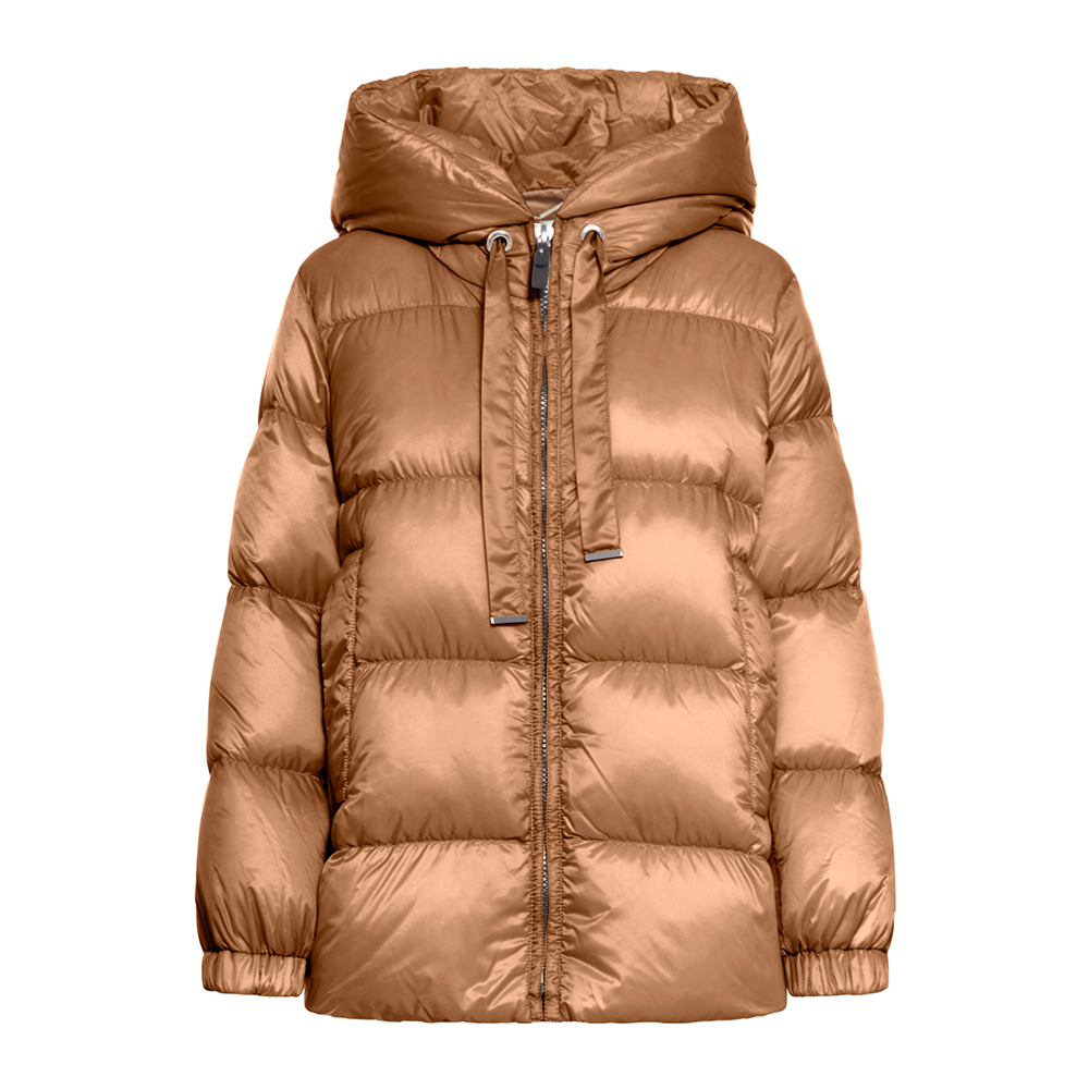 (Women) 'S Max Mara MaxMara  Solid Brown Zip-Up Hoodie Jacket with Long Sleeves 9486014506-042